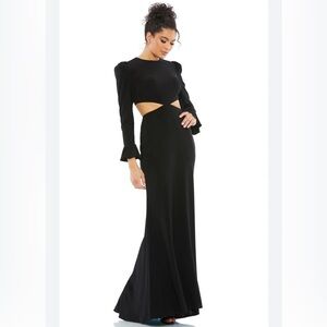 New! Ieena Mac Duggal 67944 Long Sleeve Puff Shoulder Cut Out Gown Sz‎ 6 $398